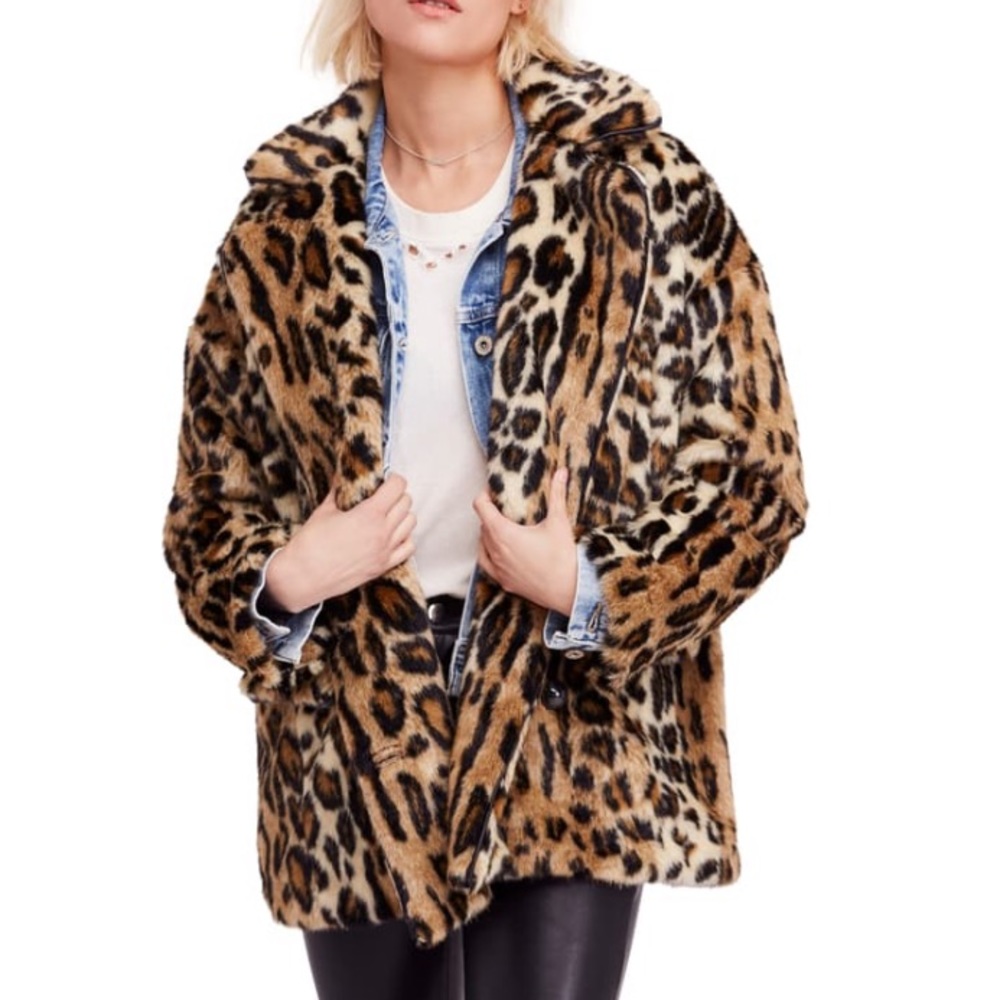 Free People Kate Leopard Print Faux